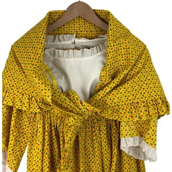 Vintage 70s Hickory Farms Employee Uniform Handmade Prairie Dress Costume Set - Picture 3 of 16